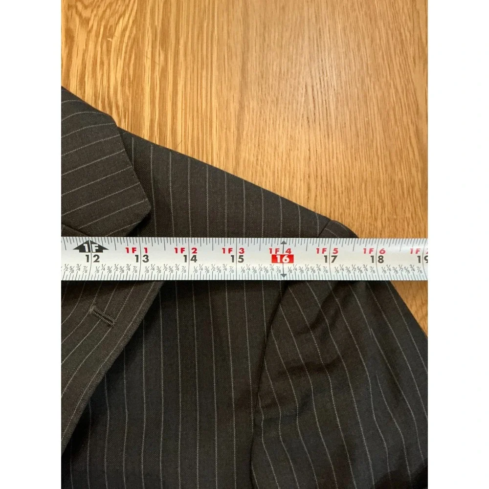 Mitsumine Blazer Jacket Loro Piana Super 130's‎ Wool Charcoal Pinstripe 38R (A5)